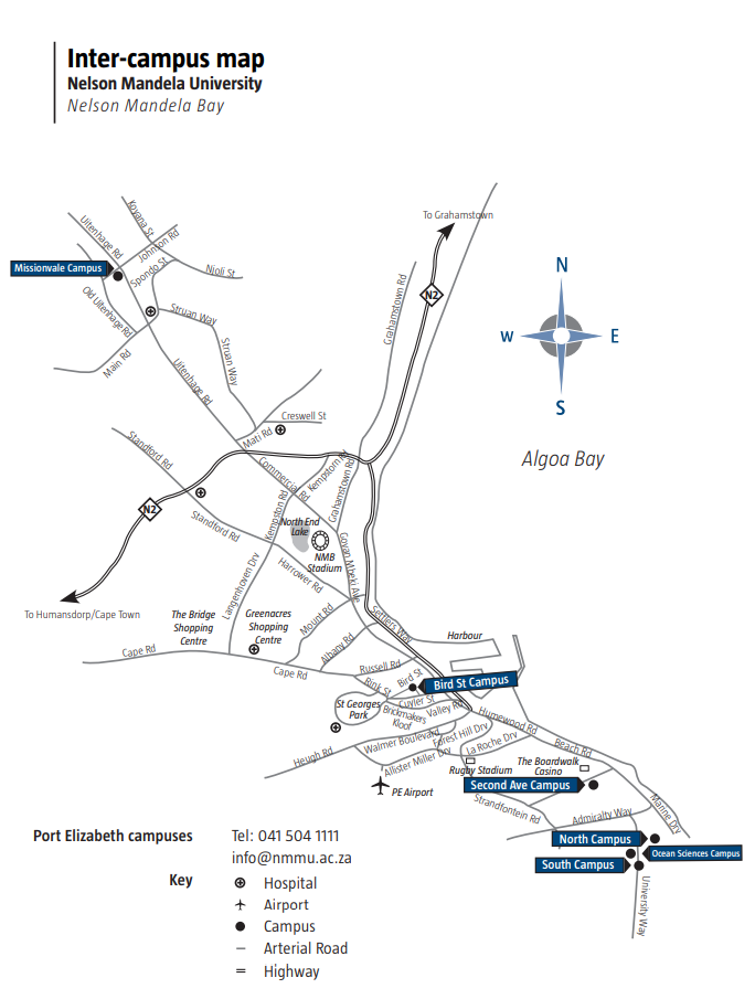 Nelson Mandela University North Campus Map